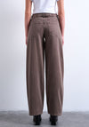 TOPSHOP Cinch Wide Leg Low Rise Jeans, Brown Denim