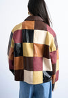 TOPSHOP Erica Faux Leather Patch Jacket, Brown