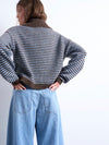 TOPSHOP Fanni Pullover Collared Jumper, Blue