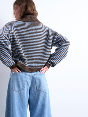 TOPSHOP Fanni Pullover Collared Jumper, Blue