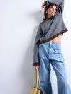 TOPSHOP Fanni Pullover Collared Jumper, Blue