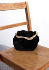 TOPSHOP Gabriette Velvet Clutch Bag, Black