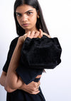 TOPSHOP Gabriette Velvet Clutch Bag, Black
