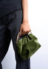 TOPSHOP Gabriette Velvet Clutch Bag, Green