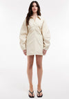 TOPSHOP Dania Structured Collar Mini Dress, Beige