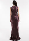 TOPSHOP Dina Sleeveless Satin Maxi Dress, Brown