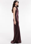 TOPSHOP Dina Sleeveless Satin Maxi Dress, Brown
