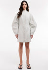 TOPSHOP Ditte Balloon Sleeve Mini Dress, Light Grey