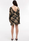 TOPSHOP Donia Grid Print Mini Dress, Black