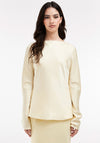TOPSHOP Talia Long Sleeve Cowl Back Top, Cream