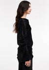 TOPSHOP Tammie Zebra Long Sleeve Top, Black