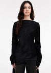 TOPSHOP Tammie Zebra Long Sleeve Top, Black