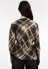 TOPSHOP Trine Check Asymmetric Top, Black