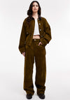 TOPSHOP Tulle Straight Leg Trousers, Green