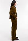 TOPSHOP Tulle Straight Leg Trousers, Green