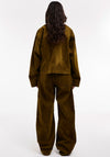 TOPSHOP Tulle Straight Leg Trousers, Green
