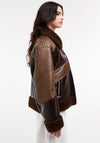 TOPSHOP Julie Faux Leather Jacket, Brown