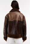 TOPSHOP Julie Faux Leather Jacket, Brown