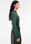 TOPSHOP Kimmie Floral High Neck Top, Green