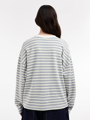 TOPSHOP Kamille Skater Long Sleeve Top, White