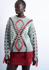 TOPSHOP Kirsten Woven Knit Sweatshirt, Green