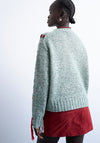 TOPSHOP Kirsten Woven Knit Sweatshirt, Green