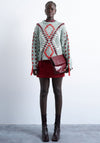 TOPSHOP Kirsten Woven Knit Sweatshirt, Green