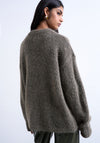 TOPSHOP Kille Boxy Crew Knit Jumper, Brown