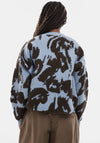 TOPSHOP Stacy Jacquard Crew Neck Jumper, Blue