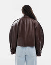 TOPSHOP Thalia Ovoid Sleeve Short Trench, Brown