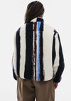 TOPSHOP Bea Multi Stripe Zip Fleece Jacket, Cream Multi