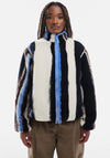 TOPSHOP Bea Multi Stripe Zip Fleece Jacket, Cream Multi