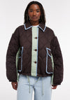 TOPSHOP Sky Quilted Jacket, Brown