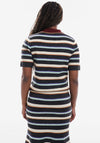 TOPSHOP Rebecca Striped Zip Polo Top, Burgundy