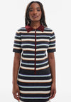 TOPSHOP Rebecca Striped Zip Polo Top, Burgundy