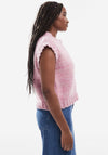 TOPSHOP Fiona Oversize Button Vest, Pink