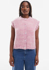TOPSHOP Fiona Oversize Button Vest, Pink