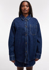 TOPSHOP Madison Denim Shacket, Medium Blue