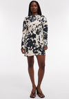 TOPSHOP Conny Cow Print Cowl Back Dress, Black and White