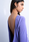 TOPSHOP Eline Long Sleeve Cowl Back Top, Purple