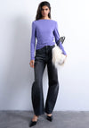 TOPSHOP Eline Long Sleeve Cowl Back Top, Purple