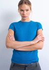 TOPSHOP Faya Everday Fitted T-Shirt, Blue Sapphire
