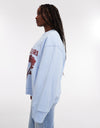 TOPSHOP Gaby Graphic Fleur Sweatshirt, Blue