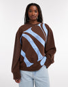TOPSHOP Glea Oversized Graphic Sweatshirt, Brown
