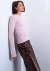 TOPSHOP Hazel Everyday Long Sleeve Top, Light Pink