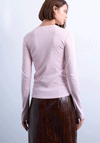 TOPSHOP Hazel Everyday Long Sleeve Top, Light Pink
