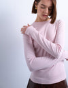 TOPSHOP Hazel Everyday Long Sleeve Top, Light Pink