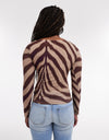 TOPSHOP Ivika Long Sleeve Top, Wine