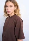 TOPSHOP Julina Basic Cotton T-Shirt, Chocolate Brown