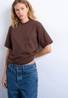 TOPSHOP Julina Basic Cotton T-Shirt, Chocolate Brown